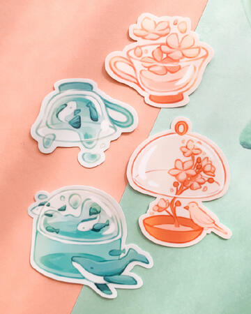 Ocean & Sakura Glass